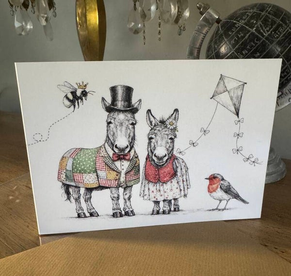The Farm Lasses Greetings card, Farm humour for all wedding.