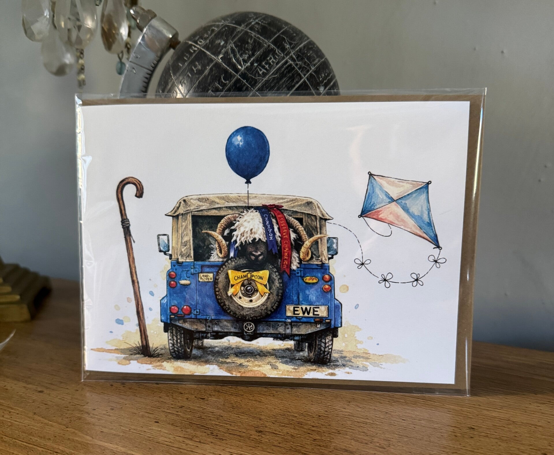 The Farm Lasses Land Rover Valais Greetings card.