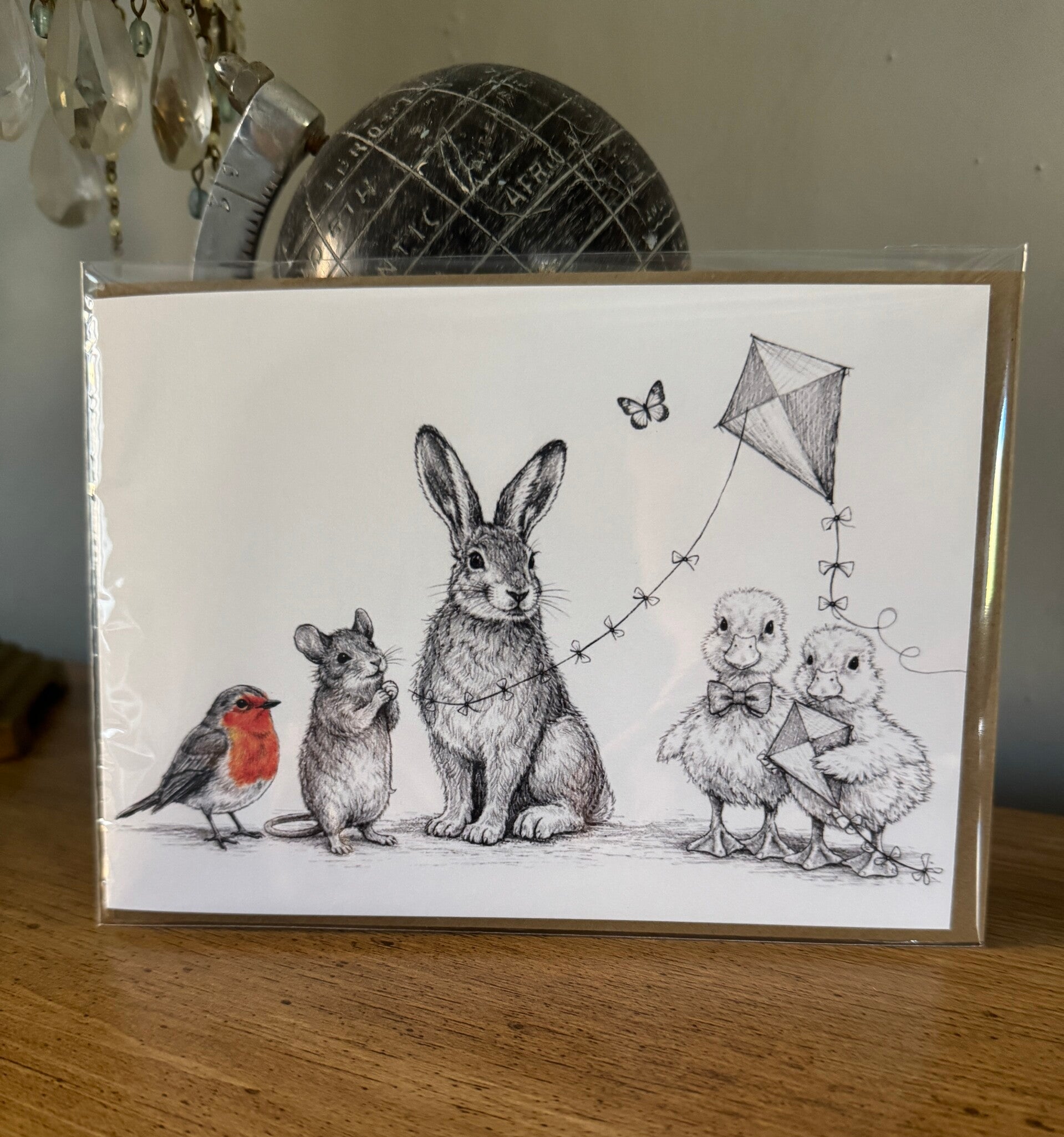 The Farm Lasses - Humour sketch greetings card.