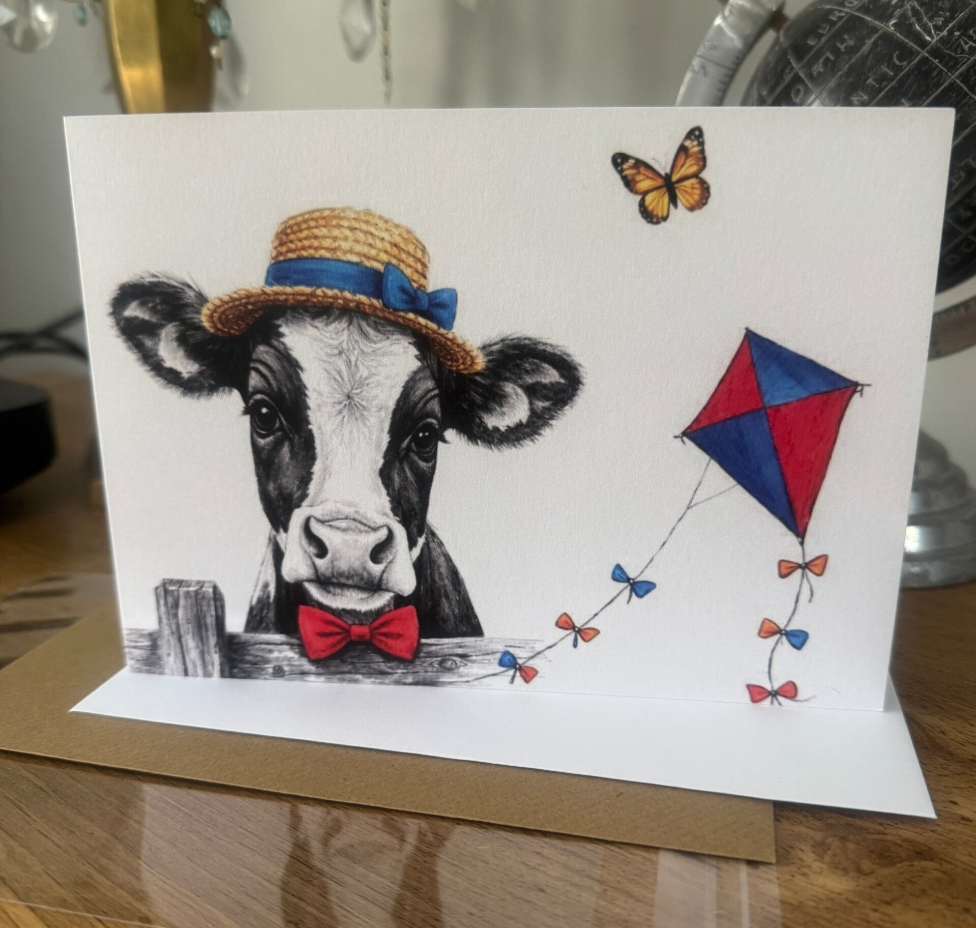 The Farm Lass, Cow Farm humour Greetings card for all occasions.