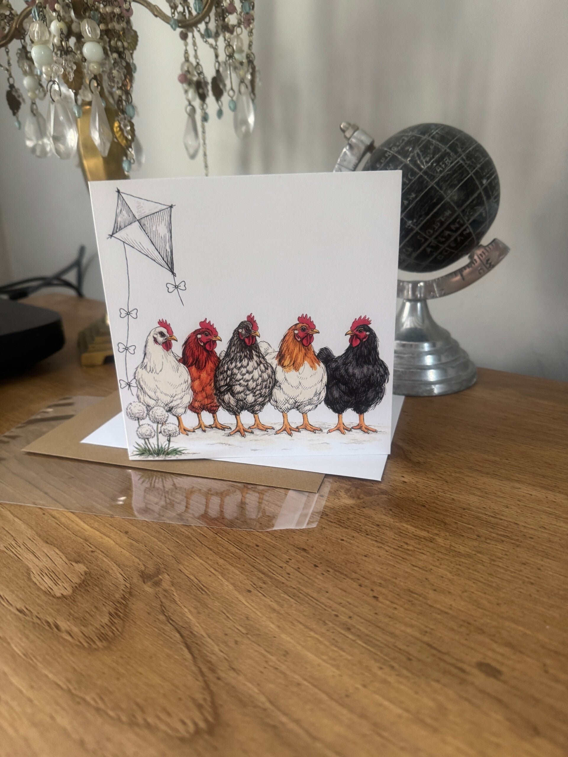 The Farm Lasses Hen greetings card.