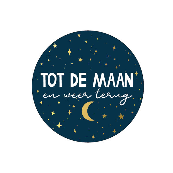 Sticker | Tot de maan en weer terug (10 stuks)