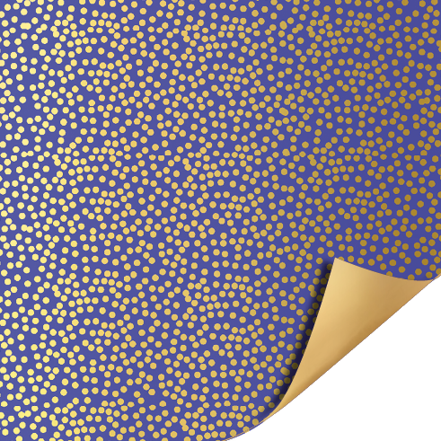 Cadeaupapier | Per meter | Kobalt blauw Gold dots