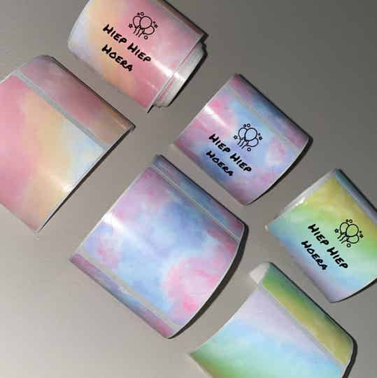 gekleurde naam stickers 10 stuks