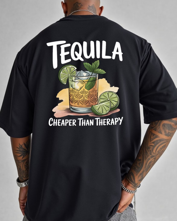🍹 T‑shirt TEQUILA – Cheaper Than Therapy