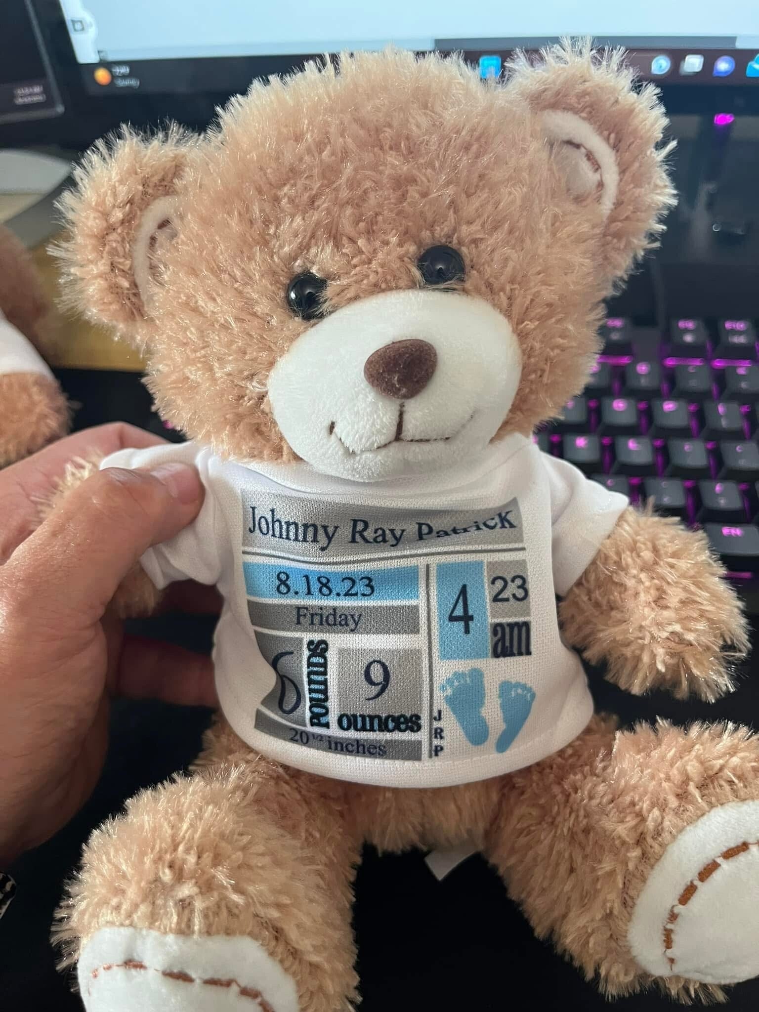 Birth announcement bear