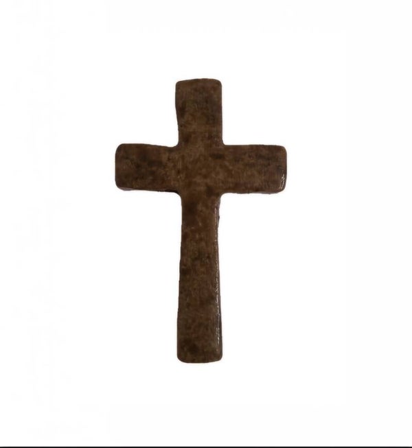 Croix chrétienne en poterie d'argile crucifix à suspendre