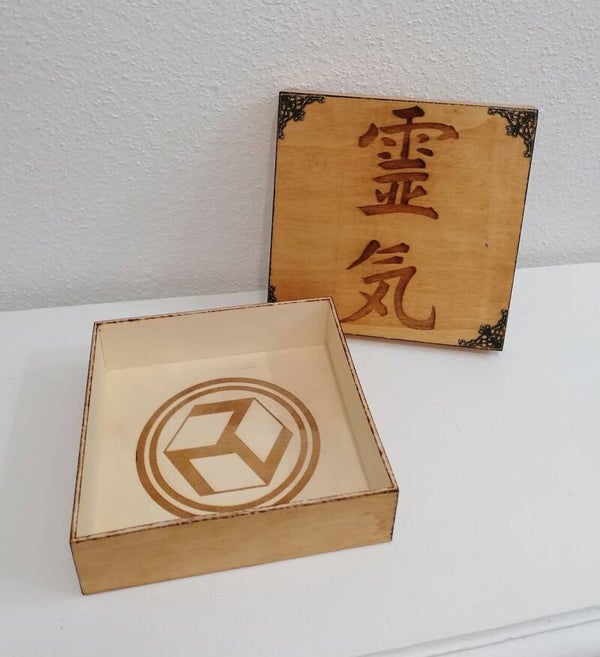 Boîte Reiki idéogramme et antahkarana 3ème niveau maître Reiki Maître intérieur soin à distance pierre Grille de cristaux soin énergétique