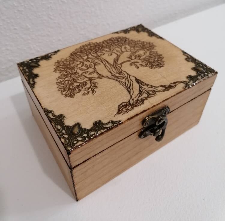 Arbre vie celtique boite à 2 compartiments