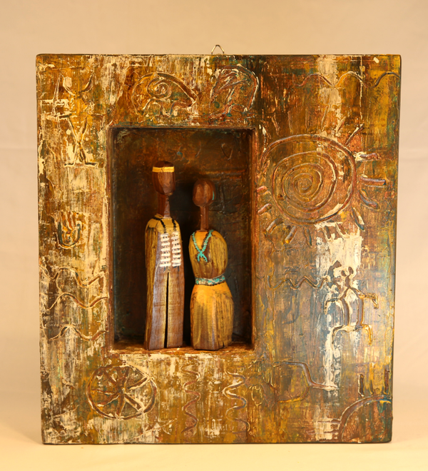 Ancestral Bond, Fine art shadow box - 15 x 17 x 3 inches