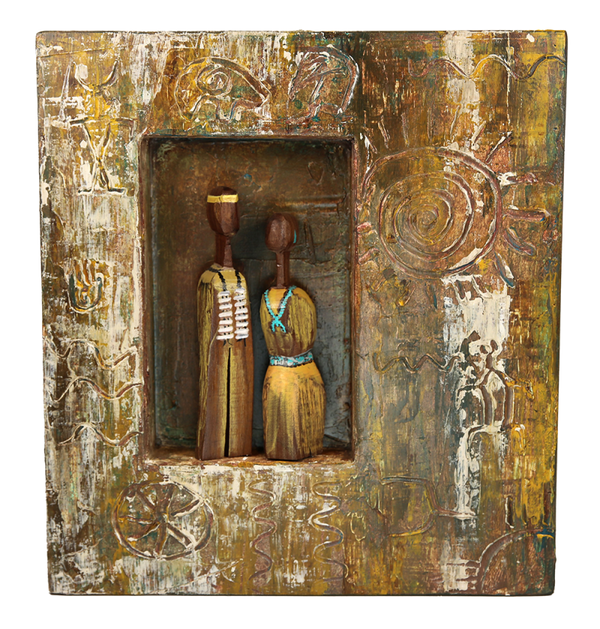 Ancestral Bond, Fine art shadow box - 15 x 17 x 3 inches