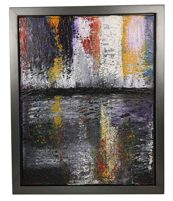 Reflections After Dark, acrylic paintings on canvas framed - Size 18 x 22
