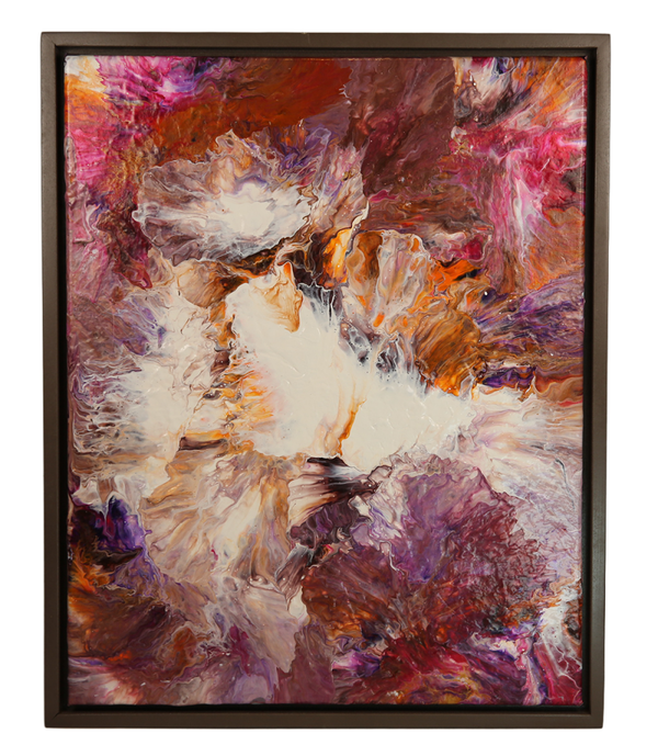 Floral abstract, acrylic paintings on canvas original - 17 x 21 inches