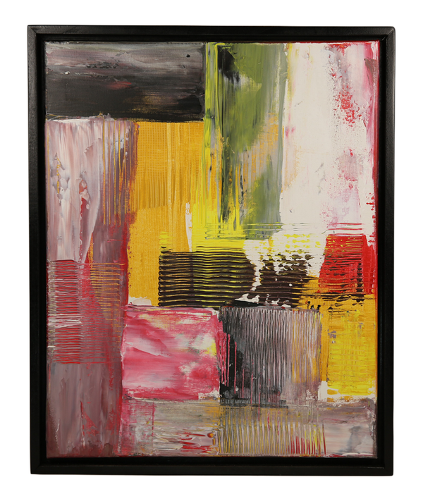 Urban Mosaic, acrylic painting on canvas by original artist - 17 x 21 inches