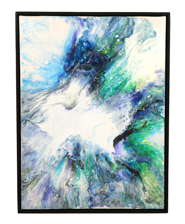 Emerald Mist, acrylic paintings on canvas hand painted - 12 x 16 inches