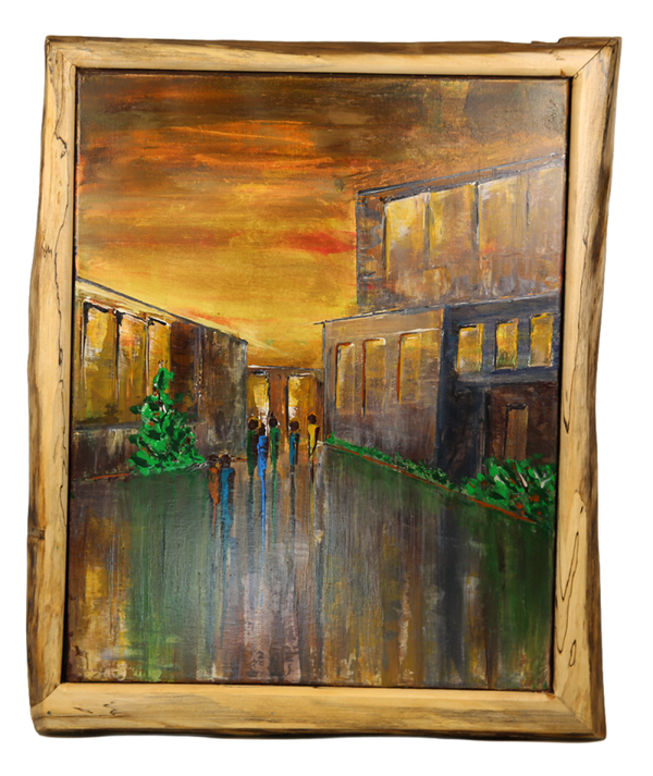 City Shadows, acrylic paintings on canvas hand painted - 18 x 22 inches