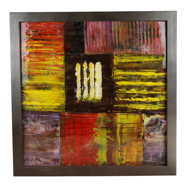 The Weight of Color, Acrylic Painting on Wood Expressionist - 25 x 25 inches