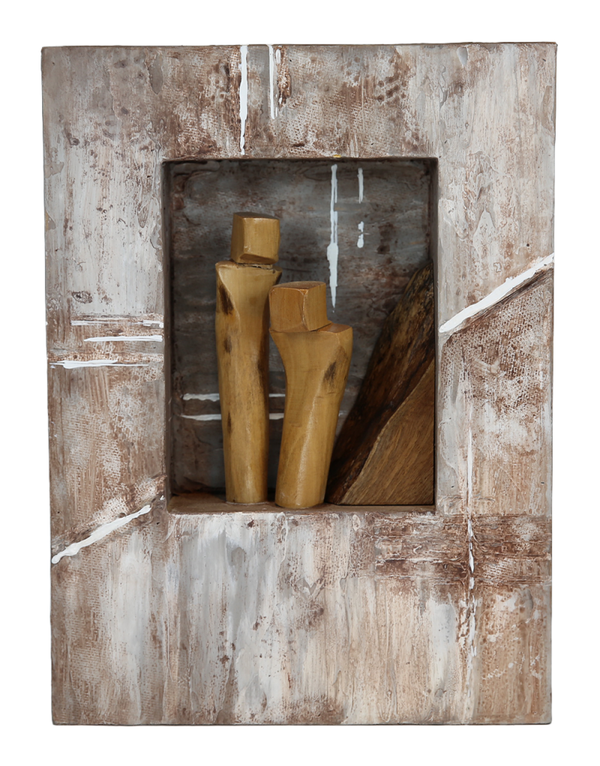 Nested in Silence, Original Acrylic Fine Art Shadow Box - 13 x 18 x 3 inches