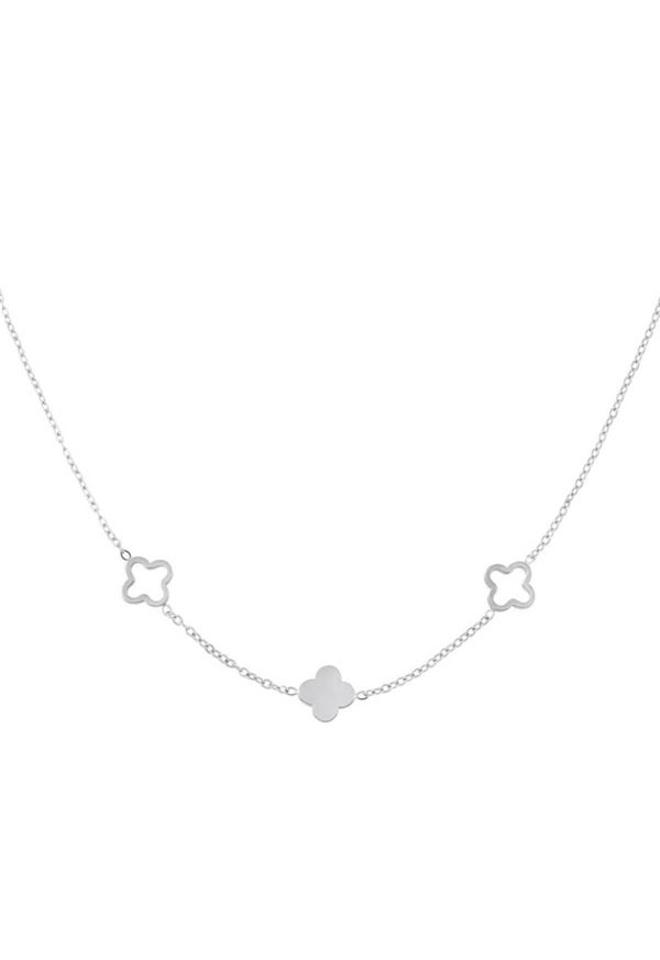 Necklace Multi Clover Silver