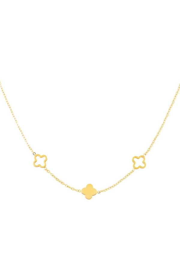 Necklace Multi Clover Gold