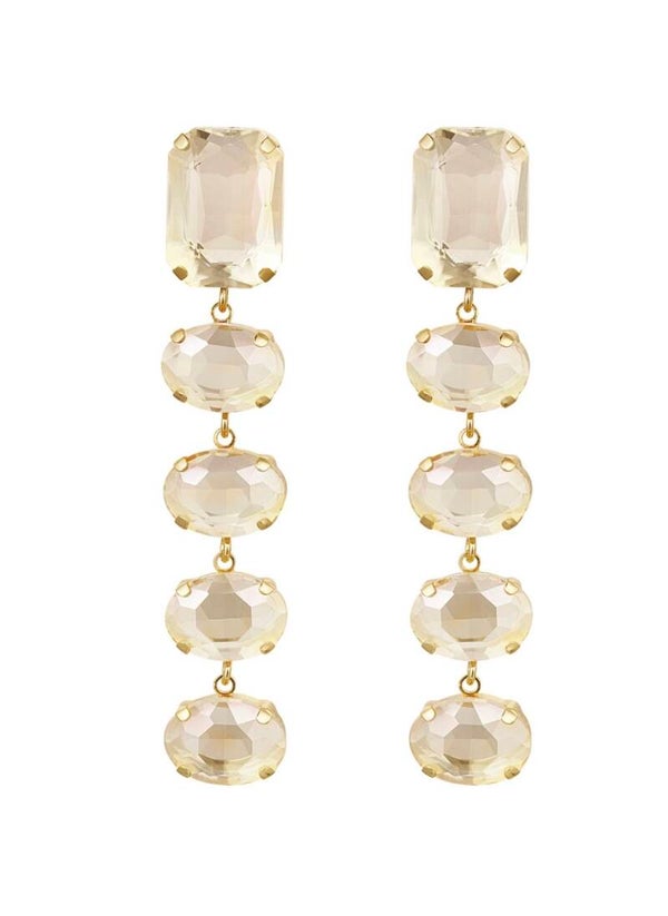Earrings Glass Bead Party Gold