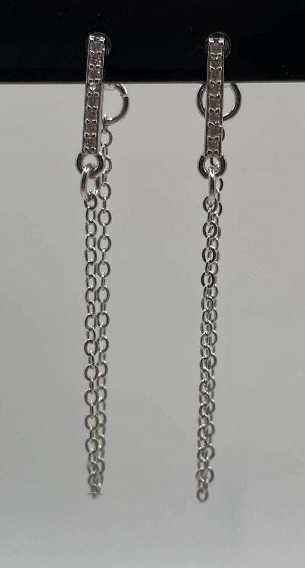 Earrings Rod Long Silver