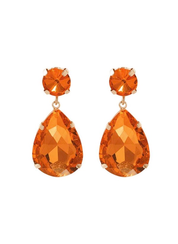 Earrings Glass Bead Orange