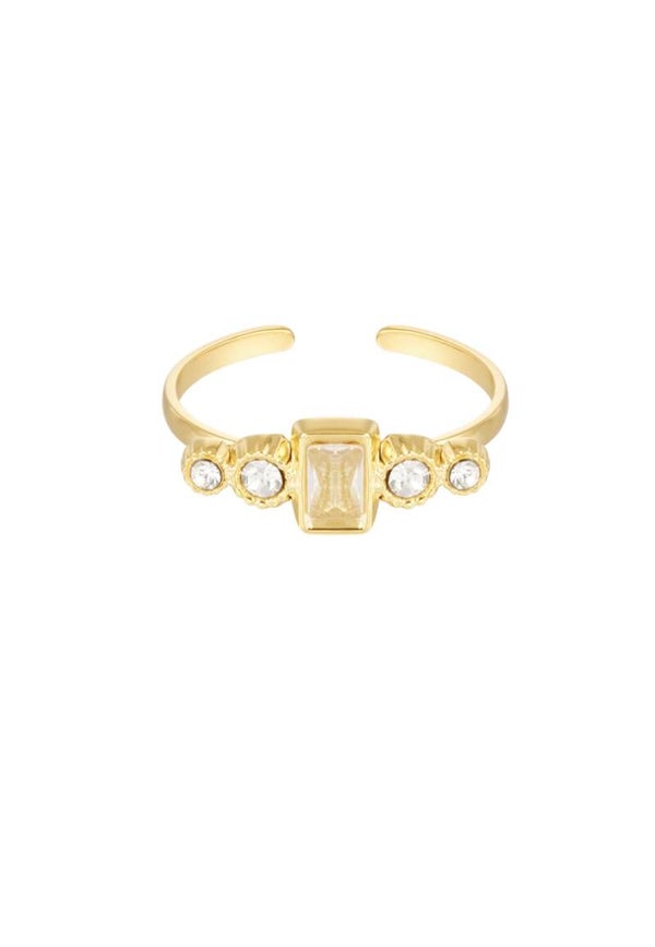 Ring White Stone Gold