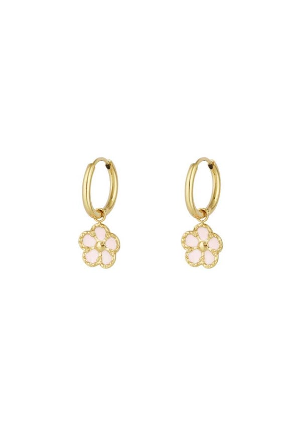 Earrings Flower Cuteness Pink Gold