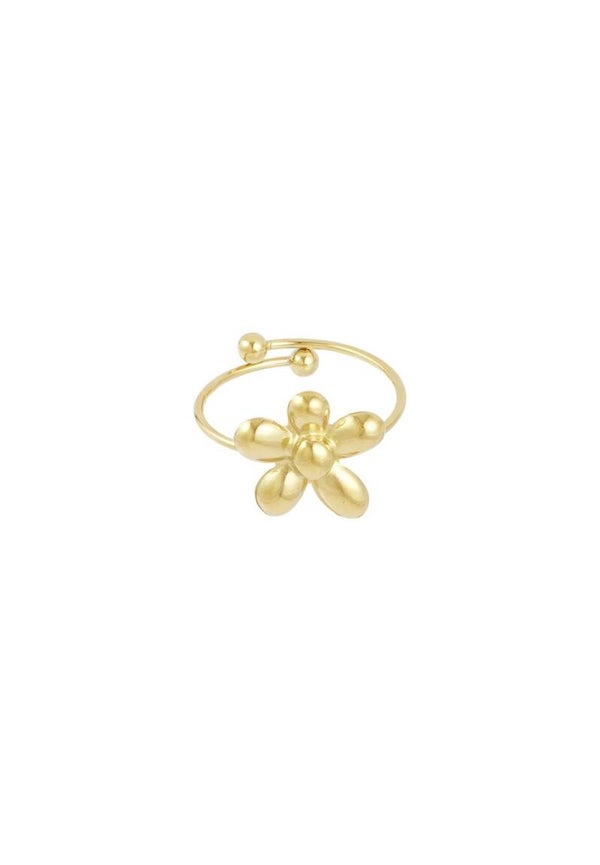 Ring Puffy Flower Gold