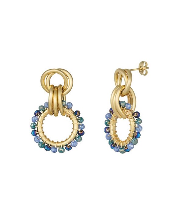 Earrings Happy Elegance Blue Gold