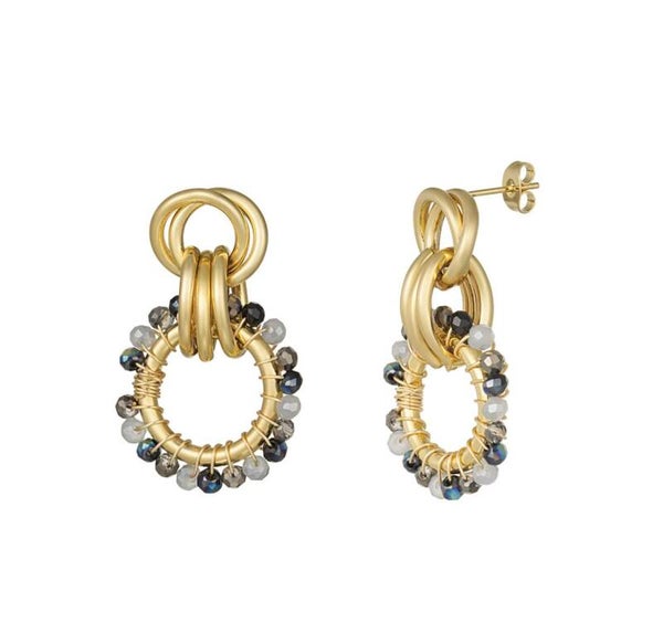 Earrings Happy Elegance Black Gold