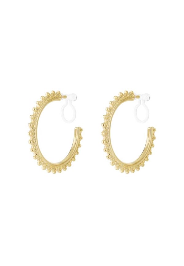 Clip Earrings Sun Hoops Gold