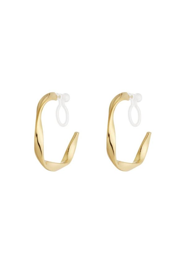 Clip Earrings Curve Gold