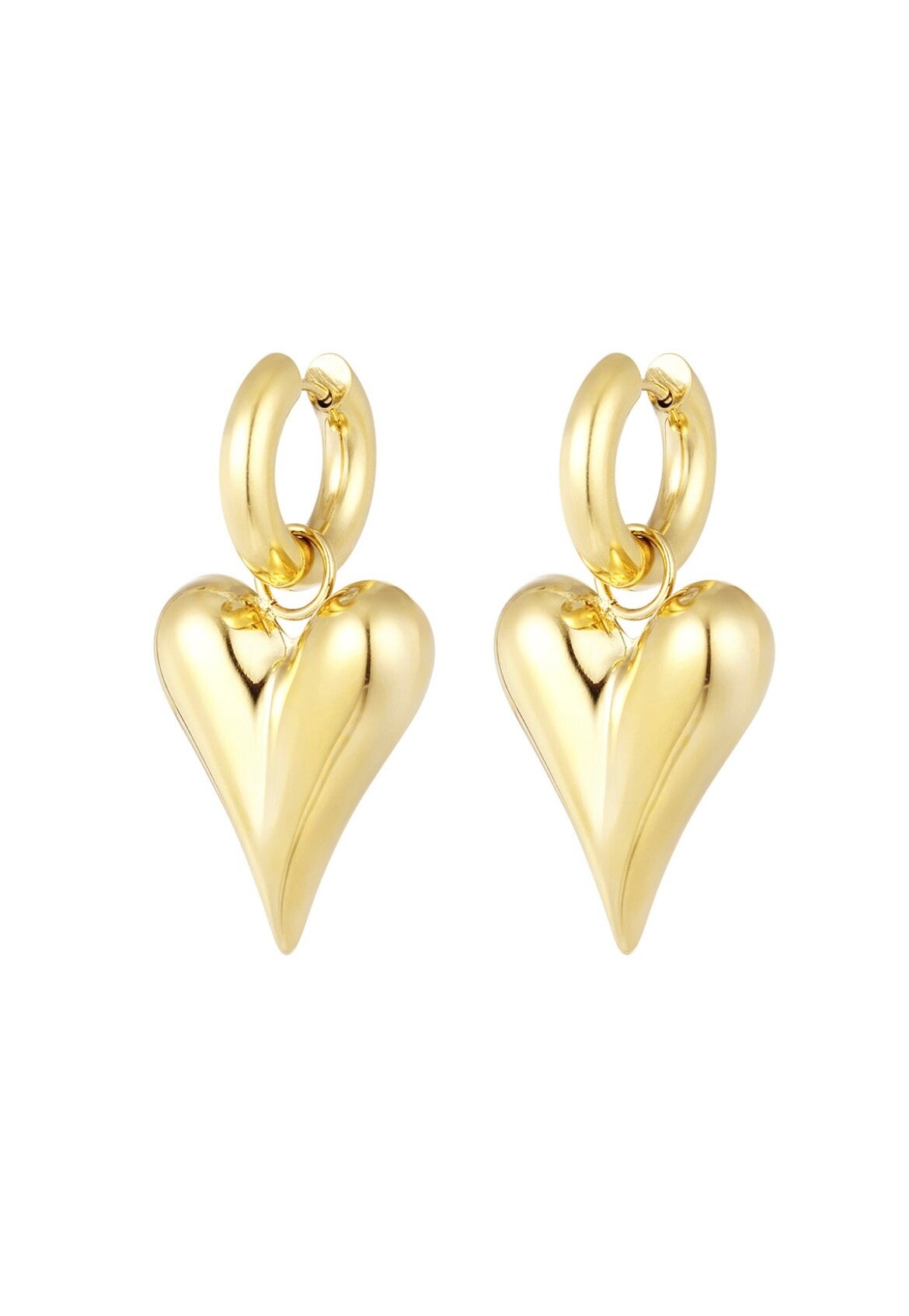 Earrings Big Heart Gold