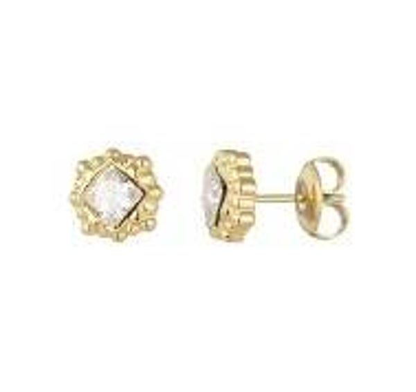 Stud Earrings Diamond Gold