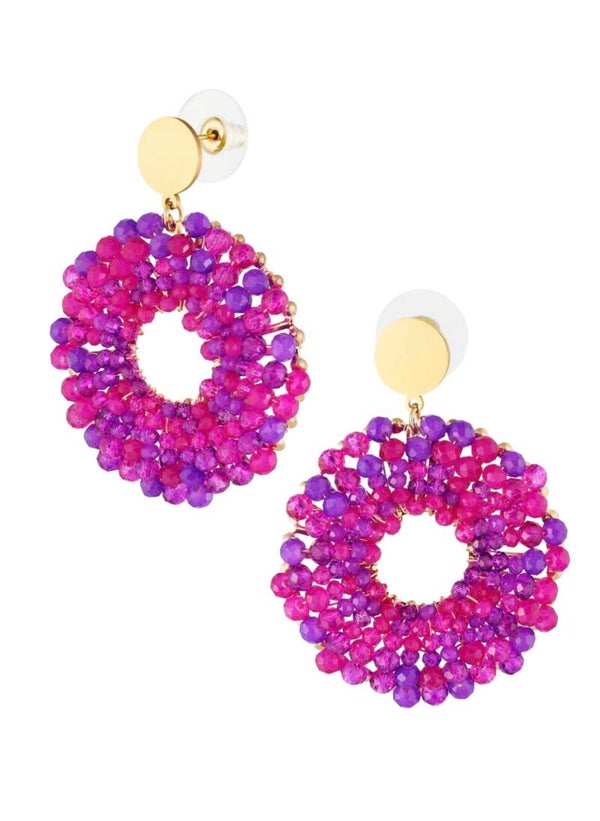 Earrings Donut Pink Gold