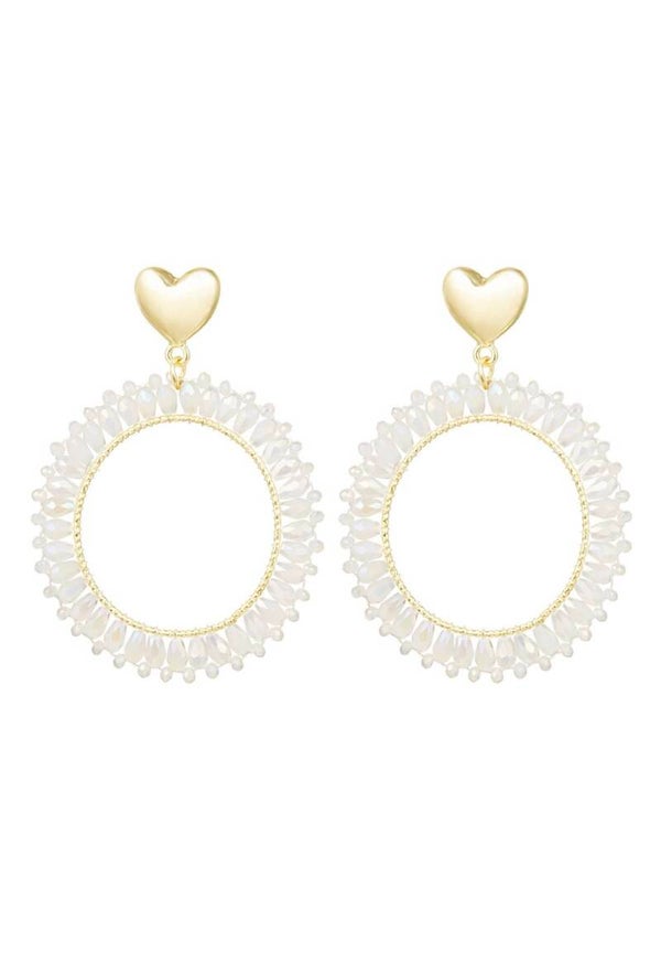 Earrings Heart White Gold