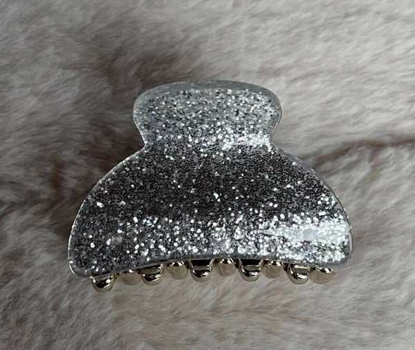 Hairclip Glitter Grey