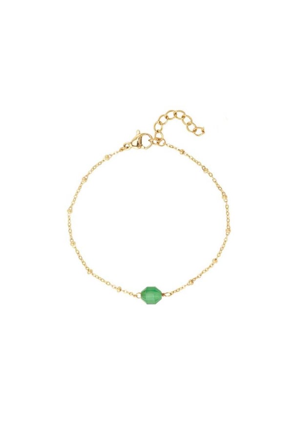 Bracelet Stone Green Gold