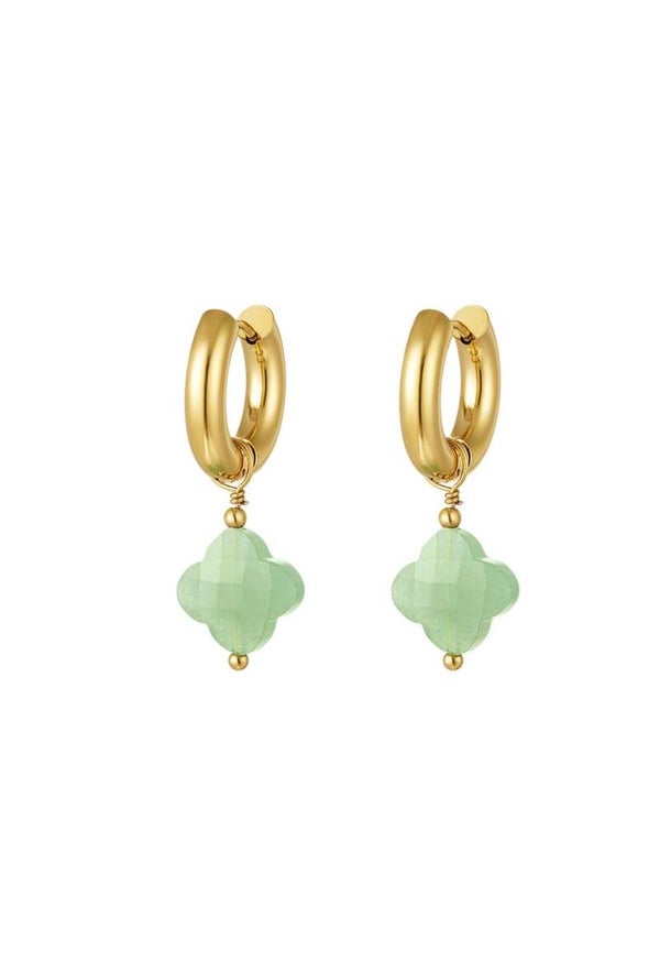 Earrings Nature Clover Gold