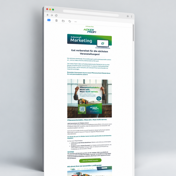 Ackerprofi-Marketing-Newsletter für Vertriebspartner