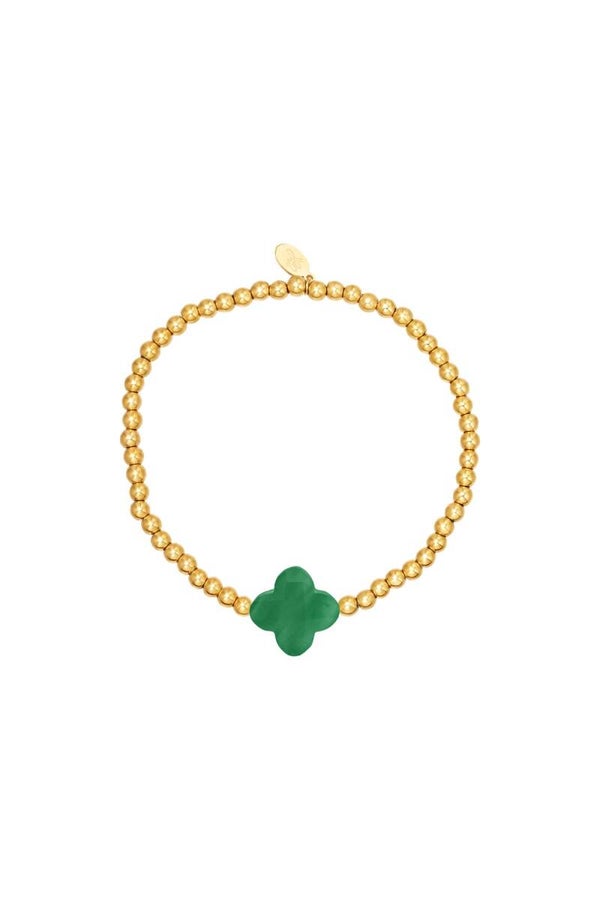 Kralen armband goud/groen