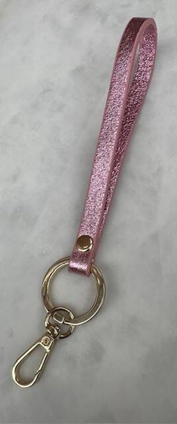 Sleutelhanger metallic roze
