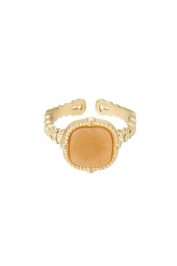 Ring statement met oranje steen