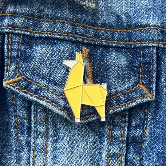 Pin Broche Alpaca - geel