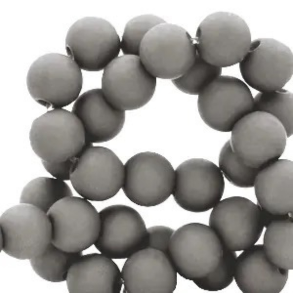 Acryl kralen 8MM matt Anthracite Grey – DIY kralen voor kinderkettingen & armbandjes