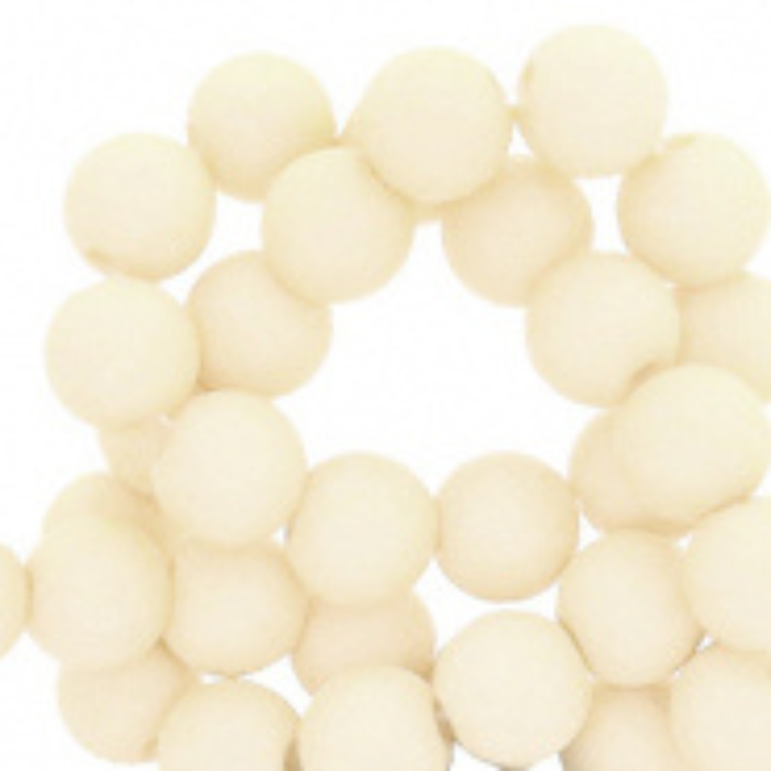 Acryl kralen 8MM matt Cashmere White – DIY kralen voor kinderkettingen & armbandjes