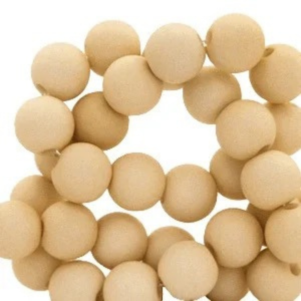 Acryl kralen 8MM matt Dark Beige – DIY kralen voor kinderkettingen & armbandjes