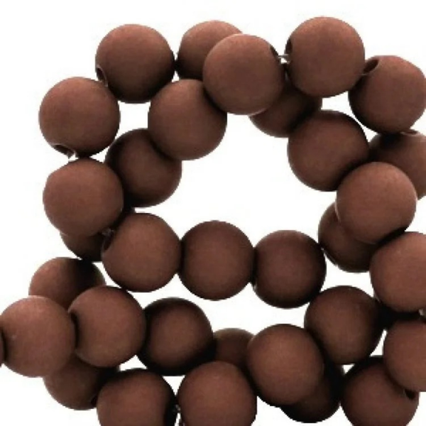 Acryl kralen 8MM matt Dark Brick Brown – DIY kralen voor kinderkettingen & armbandjes